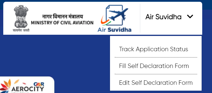 air suvidha application for self declaration
