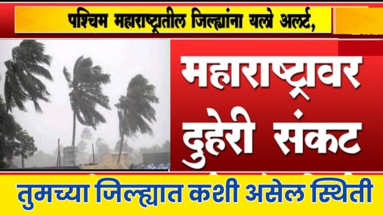 Maharashtra Rain Alert महाराष्ट्रावर दुहेरी संकट ! या जिल्ह्यात पुढील 24 तासात तुफान पाऊस कोसळणार