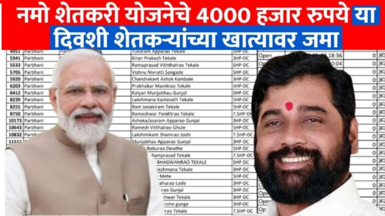 Namo Shetkari नमो शेतकरी योजनेचे 4000 हजार रुपये या दिवशी शेतकऱ्यांच्या खात्यावर जमा, बघा यादीत नांव