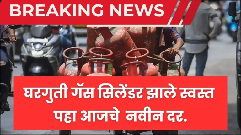 Gas rate today 2024 : घरगुती गॅस सिलेंडर झाले स्वस्त पहा आजचे गॅस सिलेंडरचे नवीन दर.