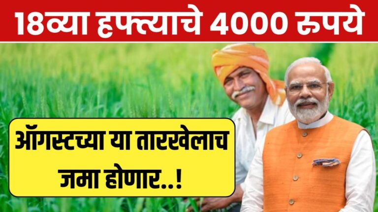 ऑगस्टच्या या तारखेलाच जमा होणार 18व्या हफ्त्याचे 4000 रुपये PM Kisan 18th week